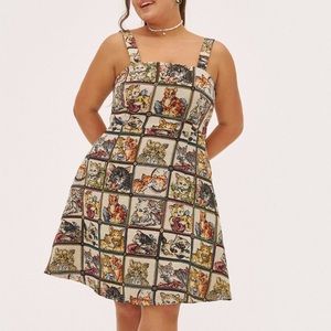 Cider cat lover tapestry patch dress XL